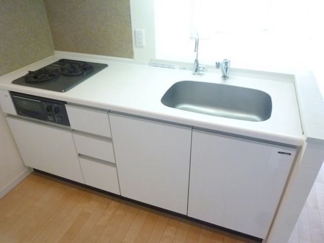 キッチン　カウンター付き２口ガスコンロキッチン