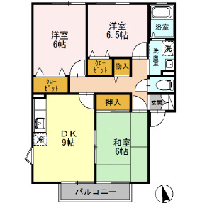 シャルマン二番館A棟の間取り写真