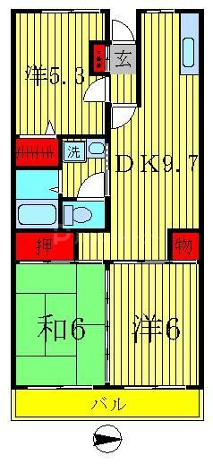 グランドール北小金の間取り写真