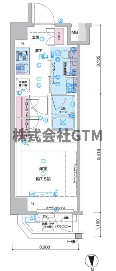 東武東上線 下板橋駅 徒歩8分 7階建 築4年の間取り写真