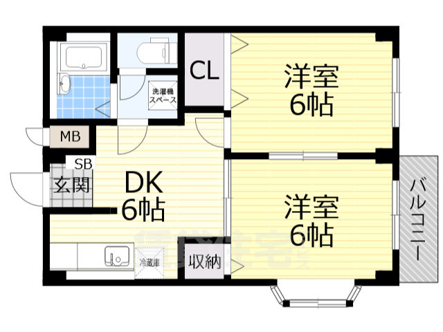 ＪＲ阪和線 鳳駅 徒歩20分 2階建 築39年の間取り写真