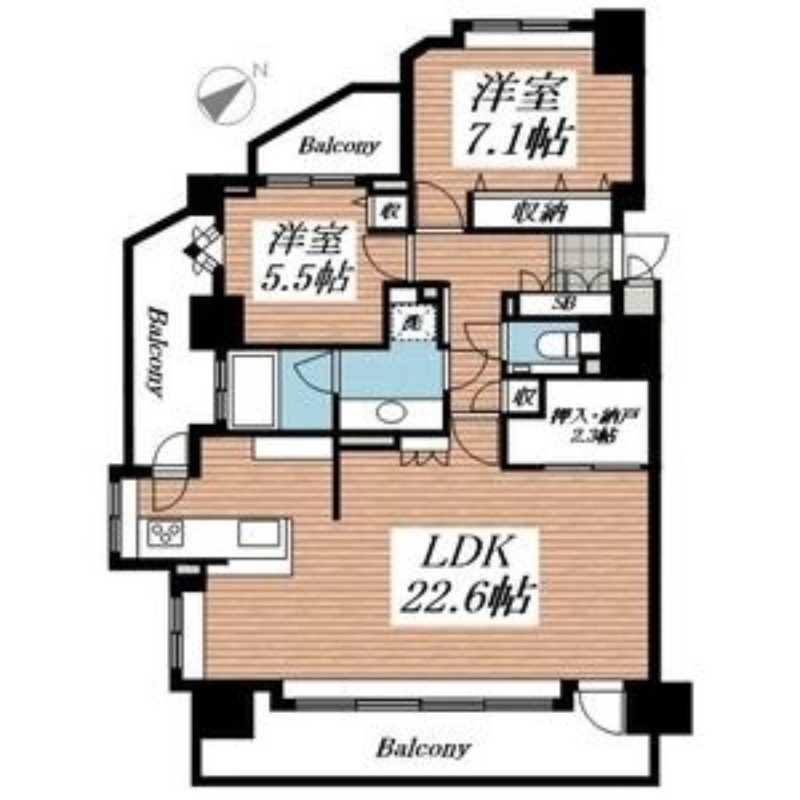 地下鉄東西線 西２８丁目駅 徒歩3分 15階建 築26年の間取り写真