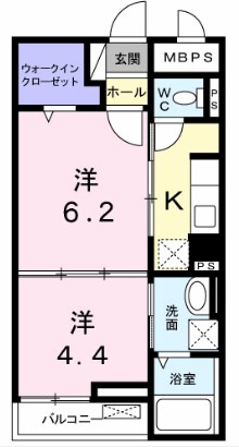 ＪＲ久大本線 御井駅 徒歩10分 4階建 築13年の間取り写真