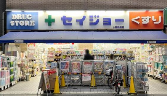 ドラックストア　くすりセイジョー稲田堤店（ドラッグストア）まで392m