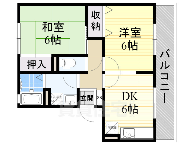 ＪＲ阪和線 上野芝駅 徒歩17分 3階建 築28年の間取り写真