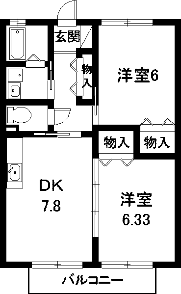 ＪＲ東海道本線 共和駅 徒歩25分 2階建 築24年の間取り写真