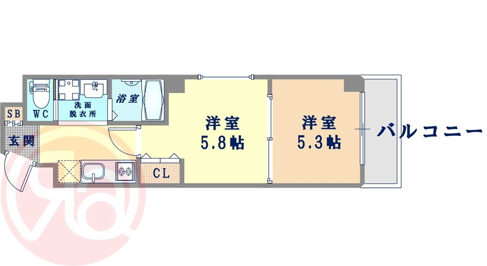 リバーライズ長堀橋の間取り写真