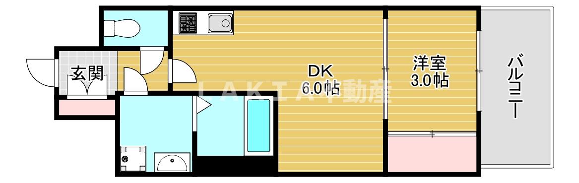 ＪＲ大阪環状線 弁天町駅 徒歩10分 10階建 築2年の間取り写真