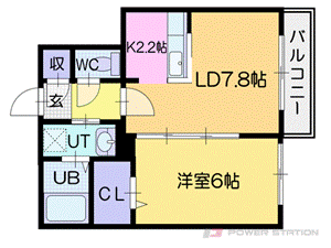 地下鉄東西線 大谷地駅 徒歩9分 5階建 築12年の間取り写真