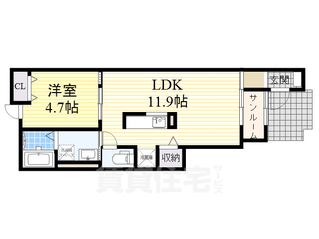 ＪＲ阪和線 信太山駅 徒歩10分 2階建 築10年の間取り写真
