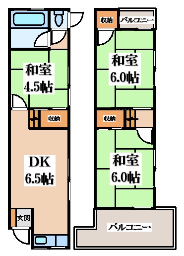 野崎4丁目貸家の間取り写真