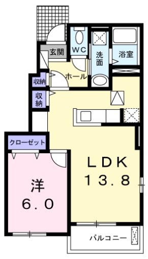 ルシール鴨島　Dの間取り