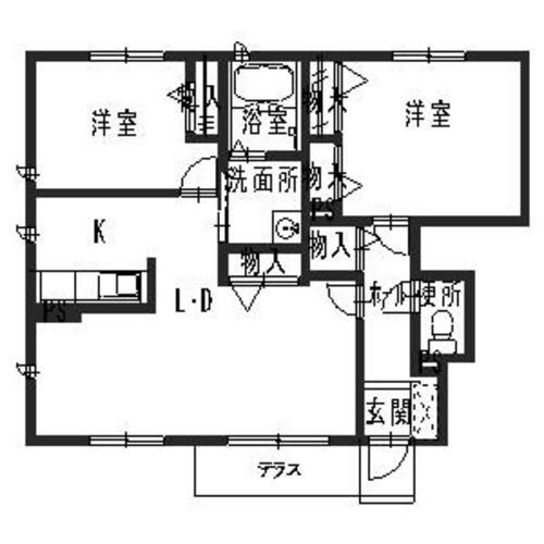 姫路市双葉町のアパートの間取り