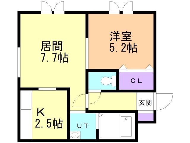 函館市梁川町のマンションの間取り