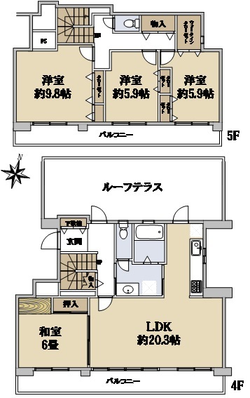 エステ南千里Ｂ棟の間取り