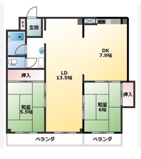 浜松市中央区和地山のマンションの間取り