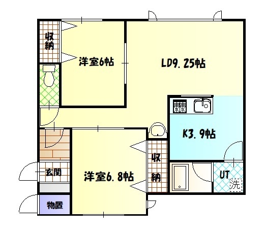 旭川市二条通のアパートの間取り