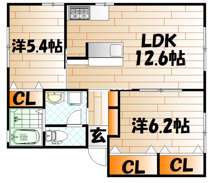 シュロス赤坂II　B棟の間取り