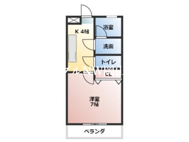 岡山市北区御津伊田のアパートの間取り