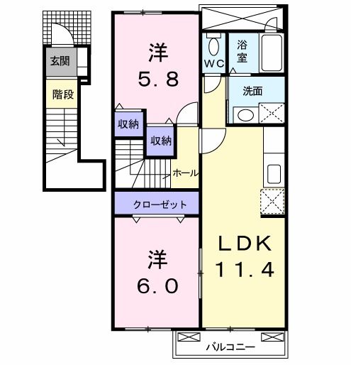 メイユール北泉IIＡの間取り