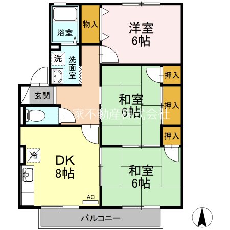 ロイヤルガーデン仲沖F棟の間取り