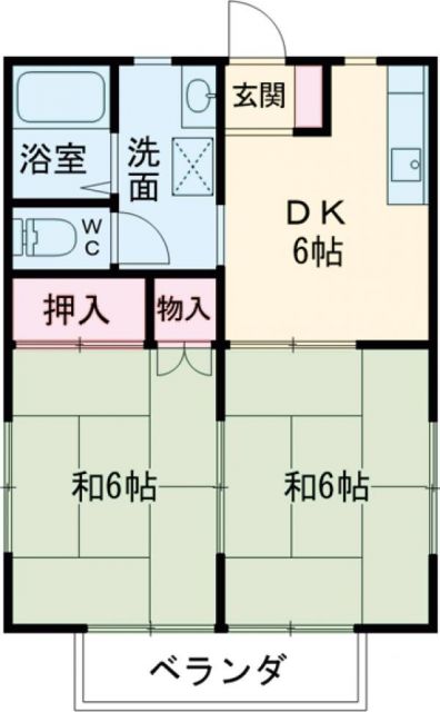 名張市鴻之台１番町のアパートの間取り