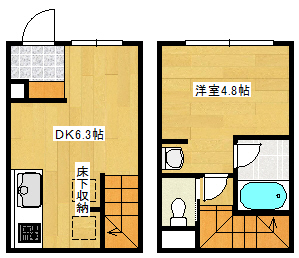 広島市西区己斐西町のアパートの間取り