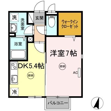 高松市上林町のアパートの間取り