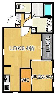 福岡市東区千早のアパートの間取り