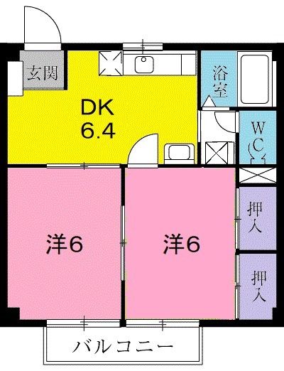 羽島市竹鼻町丸の内のアパートの間取り