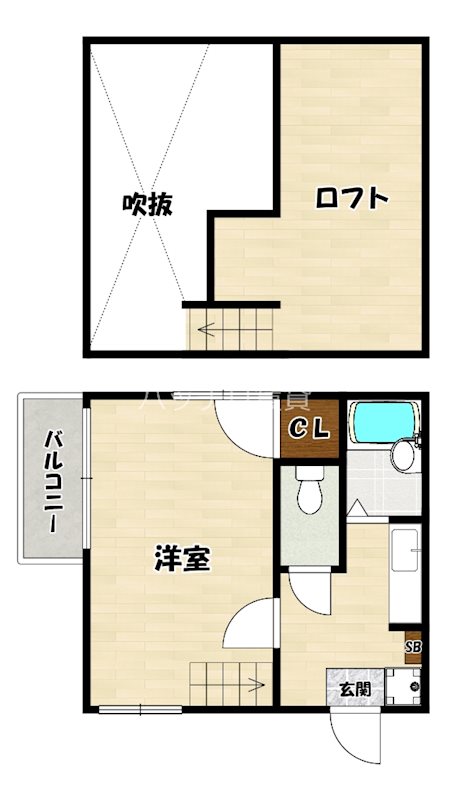 福岡市東区馬出のアパートの間取り