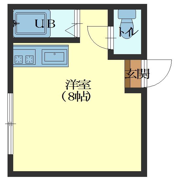 函館市美原のアパートの間取り