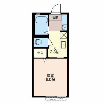 松阪市山室町のアパートの間取り