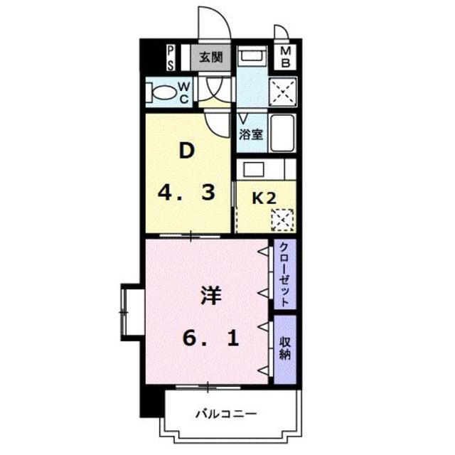 熊本市中央区本荘町のマンションの間取り