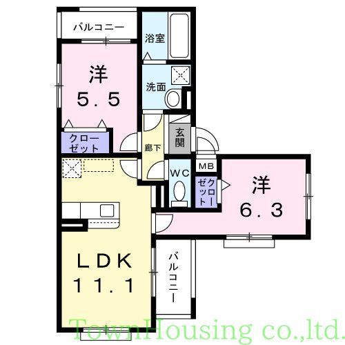 品川区東大井のアパートの間取り