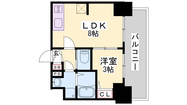 プレサンス兵庫駅前の間取り