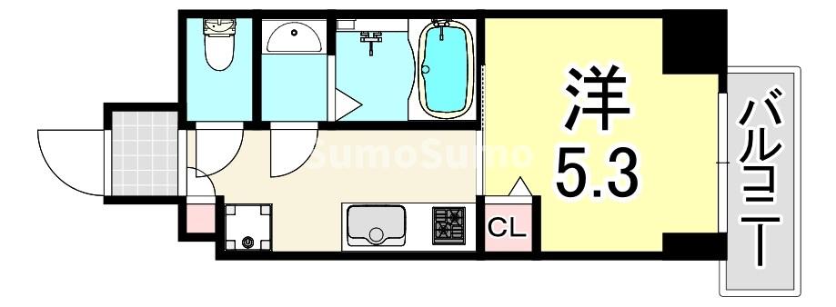 尼崎市昭和南通のマンションの間取り