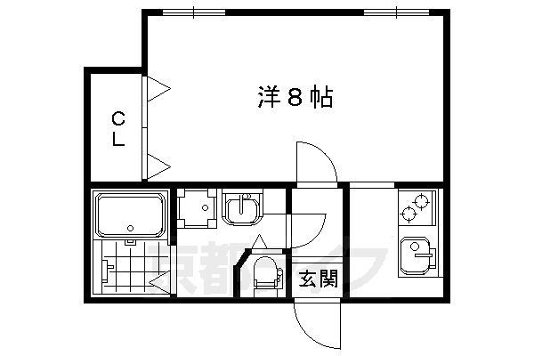 京都市下京区清水町のマンションの間取り