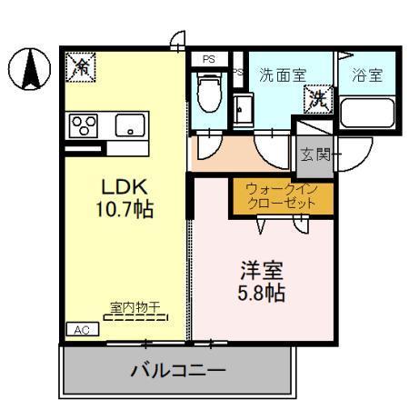 （仮）Ｄ－ＲＯＯＭ本宮ＰＪ　Ａ棟の間取り