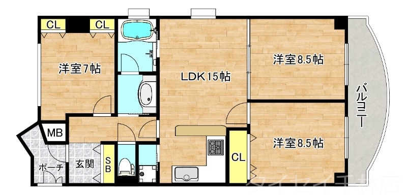 大阪市旭区生江のマンションの間取り