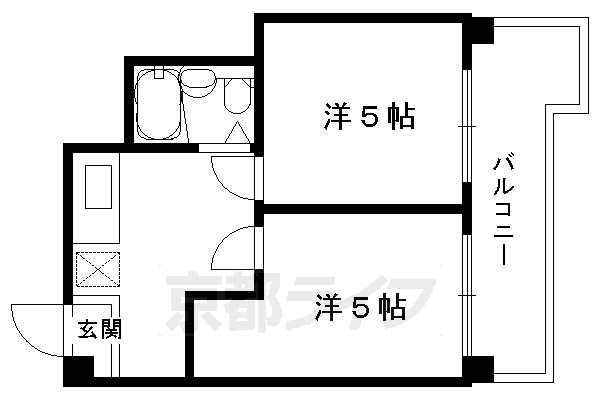 京都市右京区西院六反田町のマンションの間取り