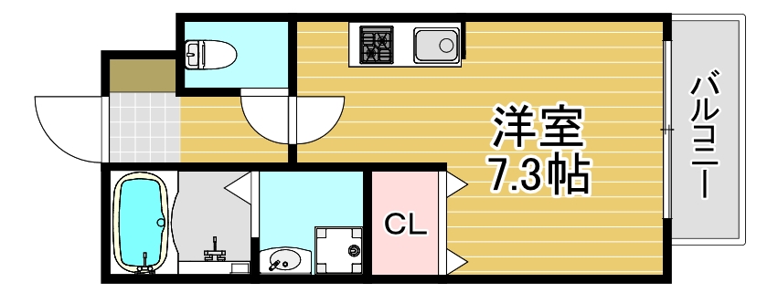 ライジングコート姫島駅前の間取り