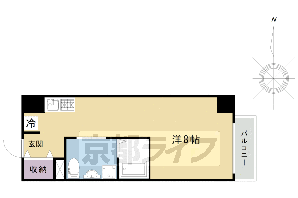 京都市伏見区深草西浦町５丁目のマンションの間取り