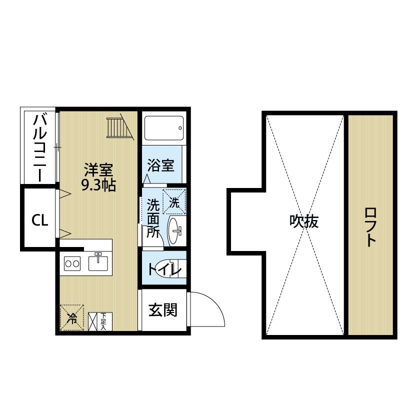 名古屋市熱田区幡野町のアパートの間取り