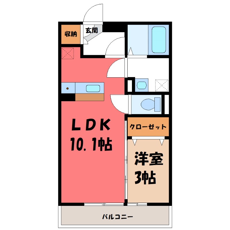 熊谷市末広のアパートの間取り