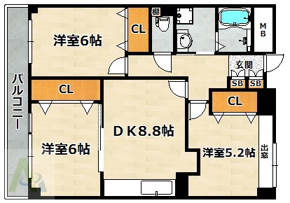 パールハイツ荒田の間取り