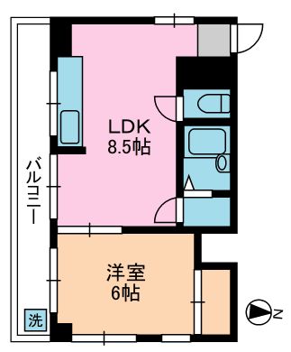 新宿区中町のマンションの間取り