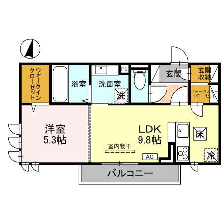 D-ROOM新和　302の間取り