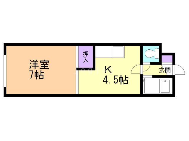 札幌市厚別区大谷地西のマンションの間取り