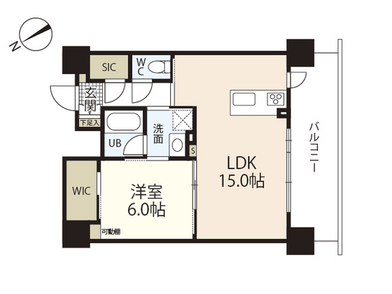 広島市南区南蟹屋のマンションの間取り